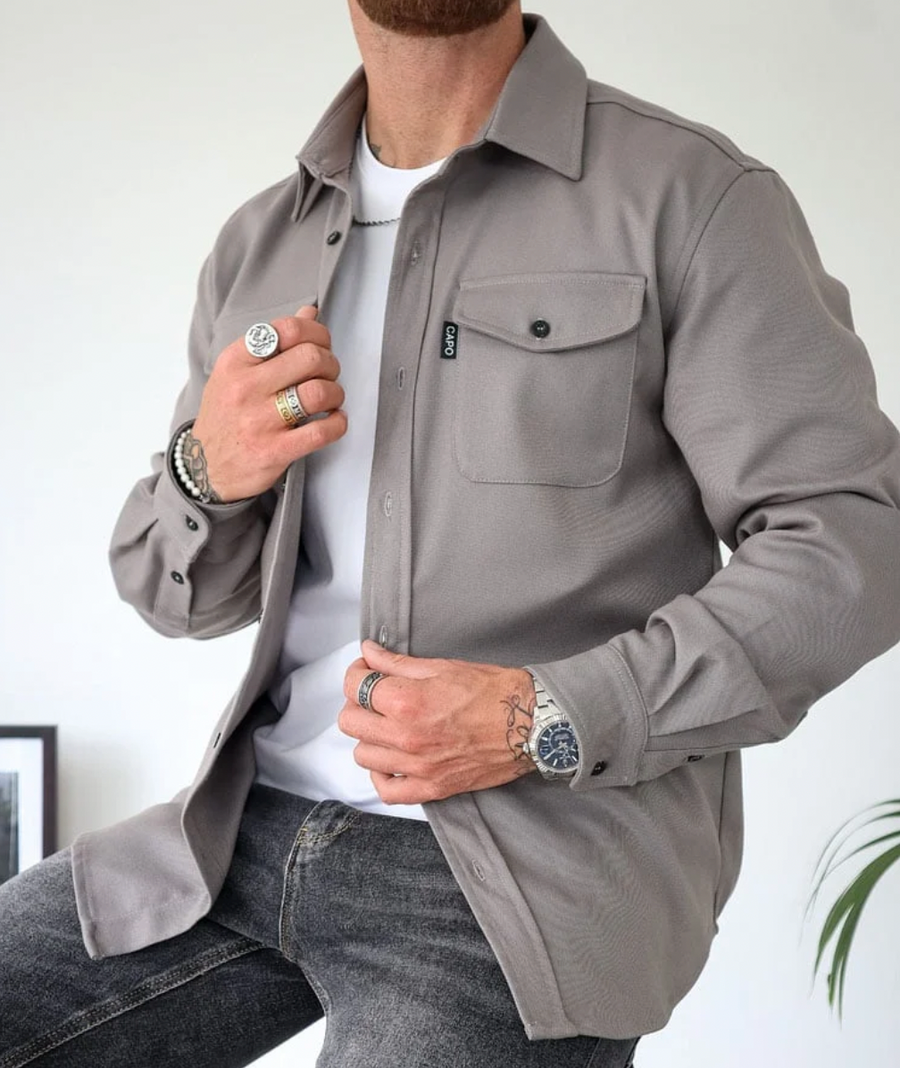 Overshirt heren met borstzakken - foto 4
