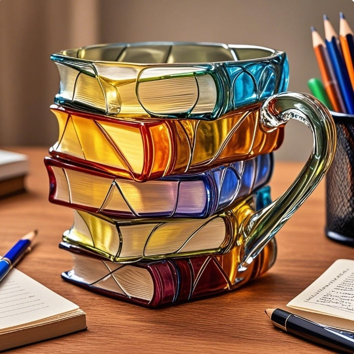 Koffiemok in boekenvorm, 3D beschilderd - foto 3