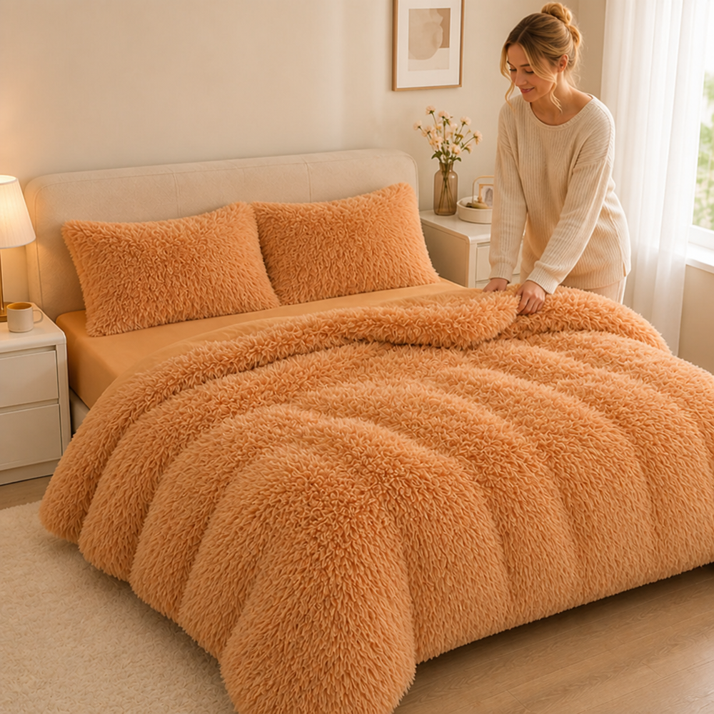 Zachte nerts-fleece beddengoedset (4-delig)