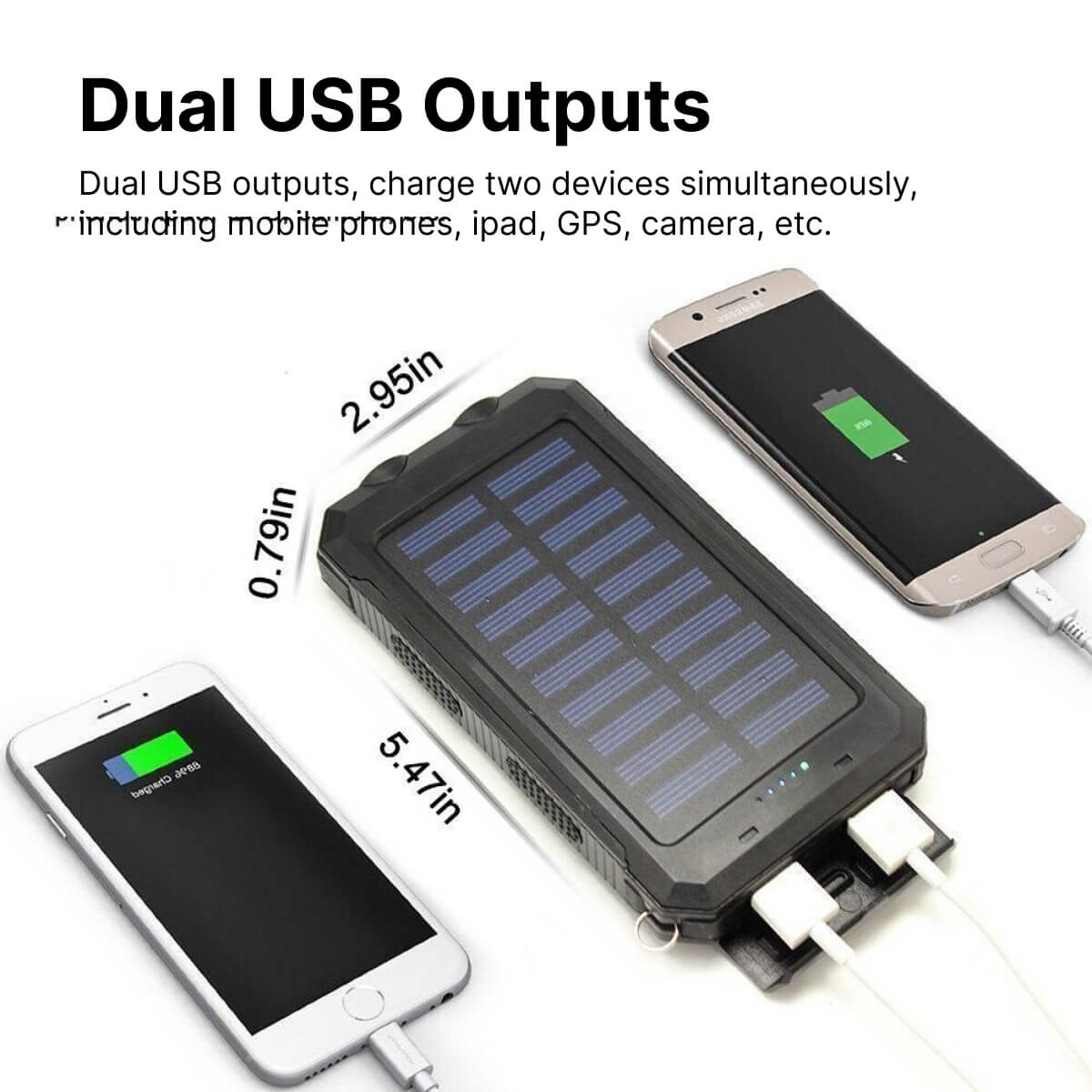 Solar powerbank 20000 mAh, spatwaterbestendig - foto 2