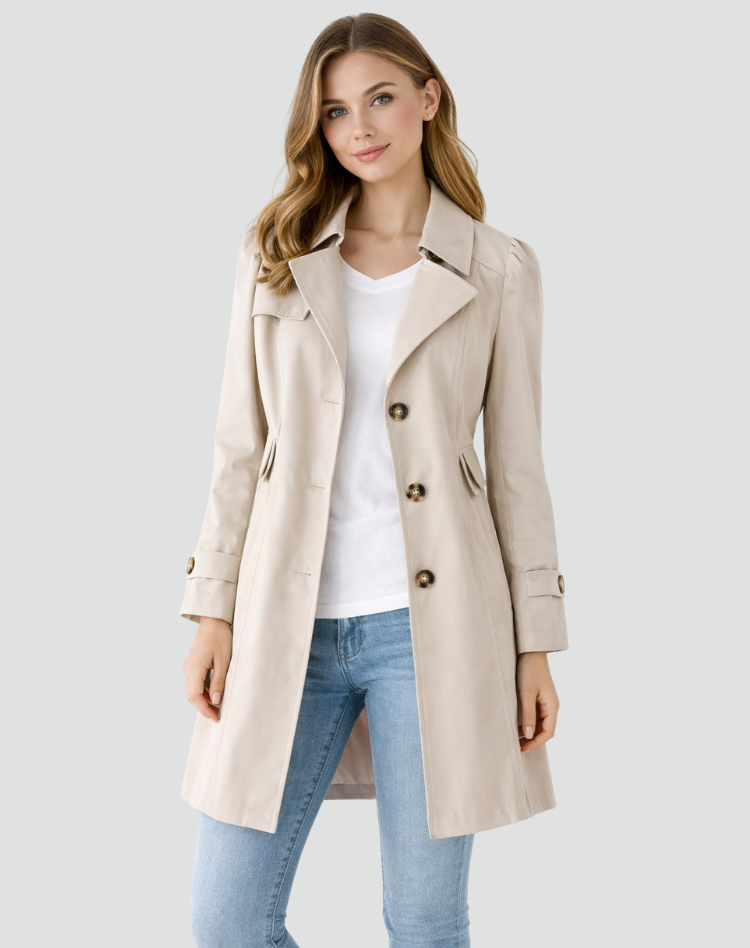 Lichte trenchcoat dames, getailleerd - foto 5