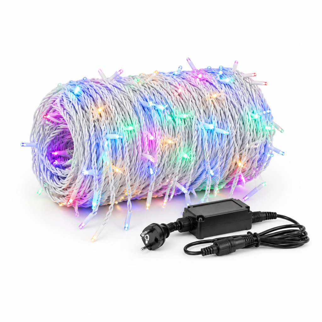 Wetterfeste LED-Eiszapfen-Lichterkette mit Niederspannung (50 m)
