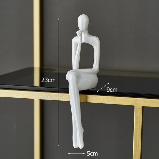 Zittend beeldje abstract figuur - foto 7
