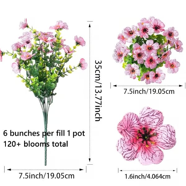 Kunstbloemen kleurvast voor binnen en buiten, 120 tot 480 stuks - foto 4