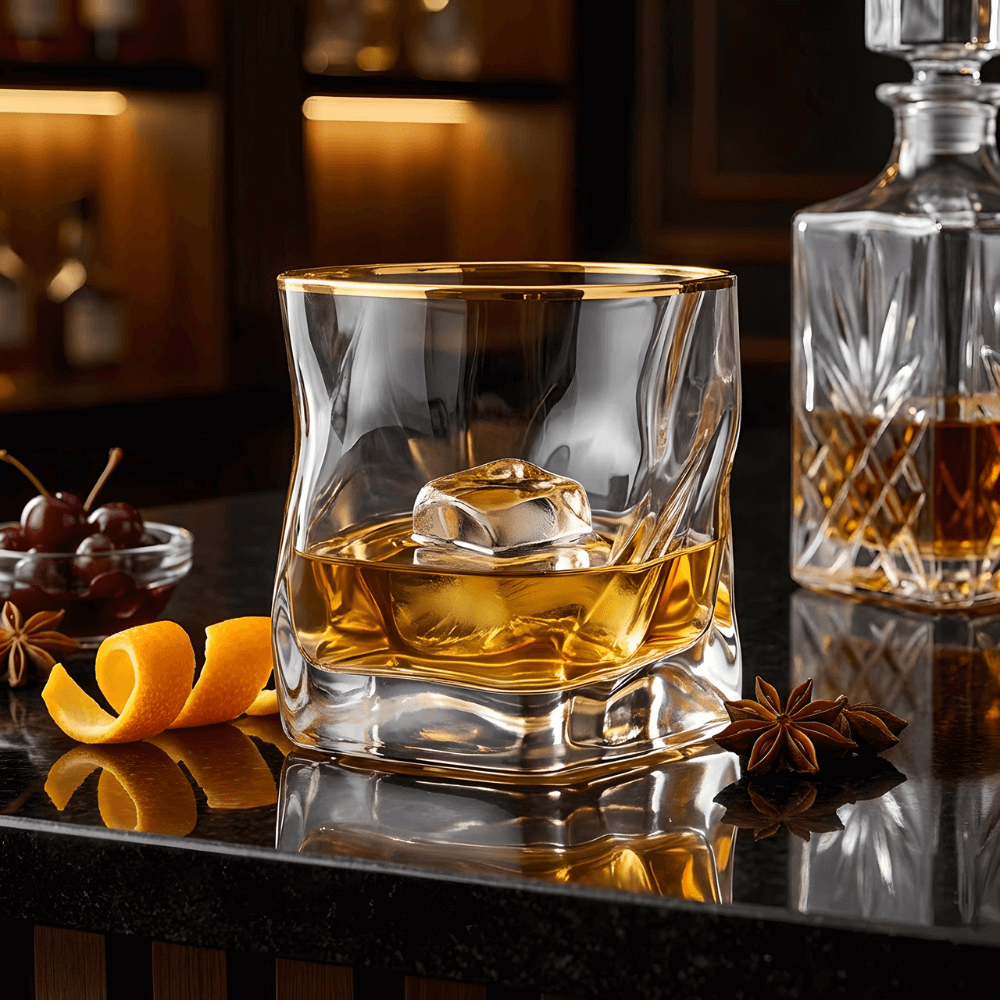 Kristallen whiskyglas met goudaccent - foto 5