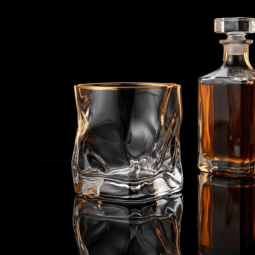 Kristallen whiskyglas met goudaccent - foto 3