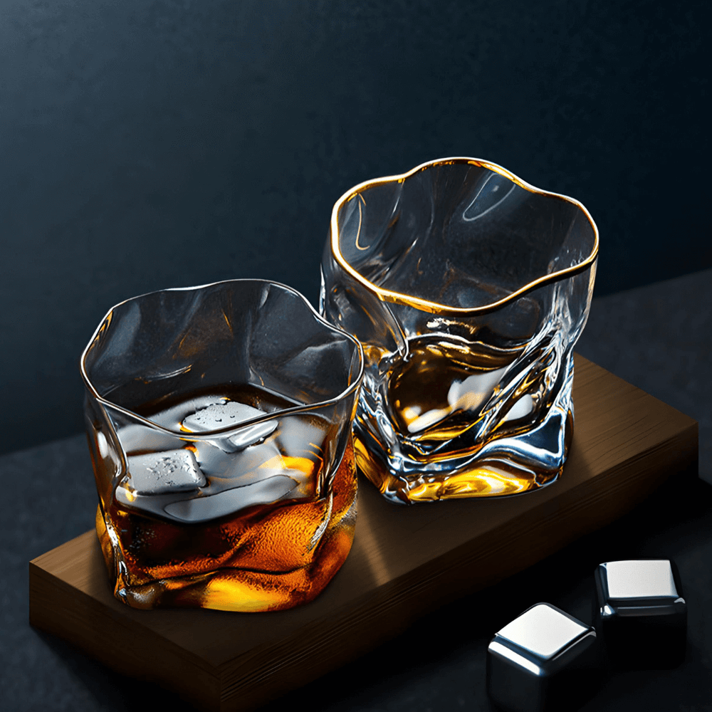 Kristallen whiskyglas met goudaccent - foto 2