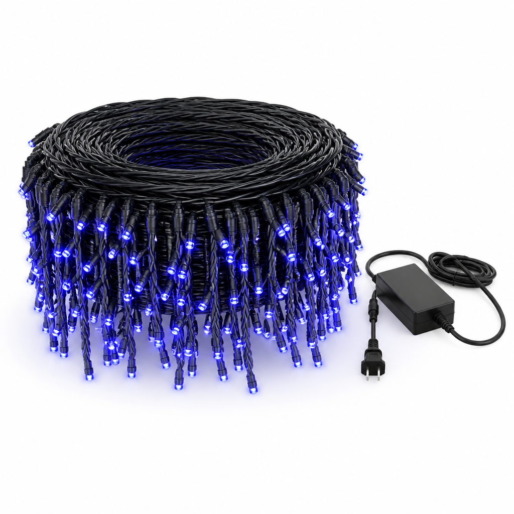 Wetterfeste LED-Eiszapfen-Lichterkette mit Niederspannung (50 m)