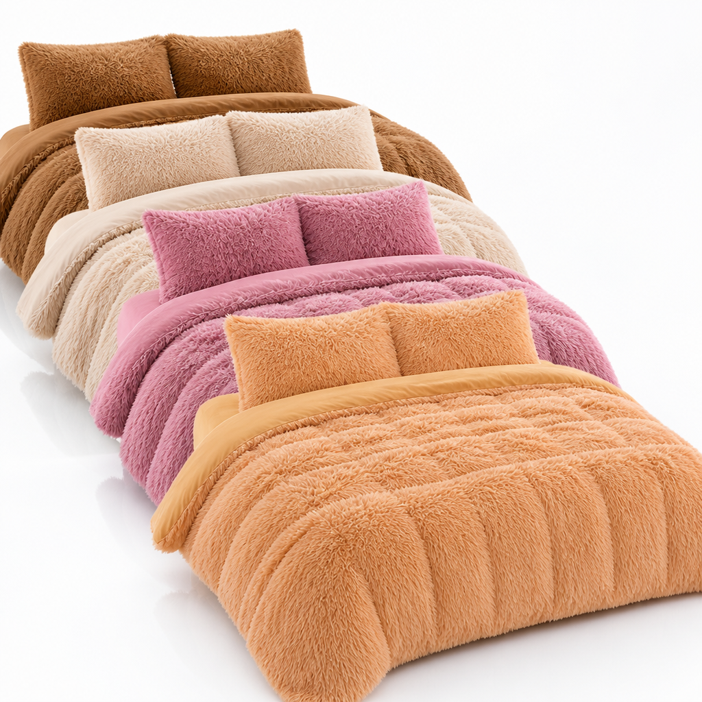 Zachte nerts-fleece beddengoedset (4-delig)