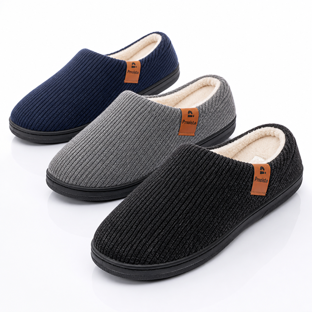 Strickschuhe mit Memory-Schaum und rutschfester Sohle für Herren