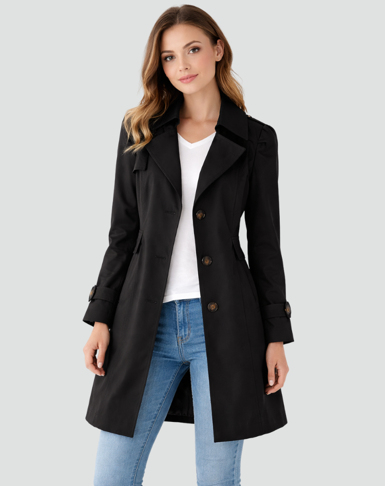 Lichte trenchcoat dames, getailleerd - foto 4
