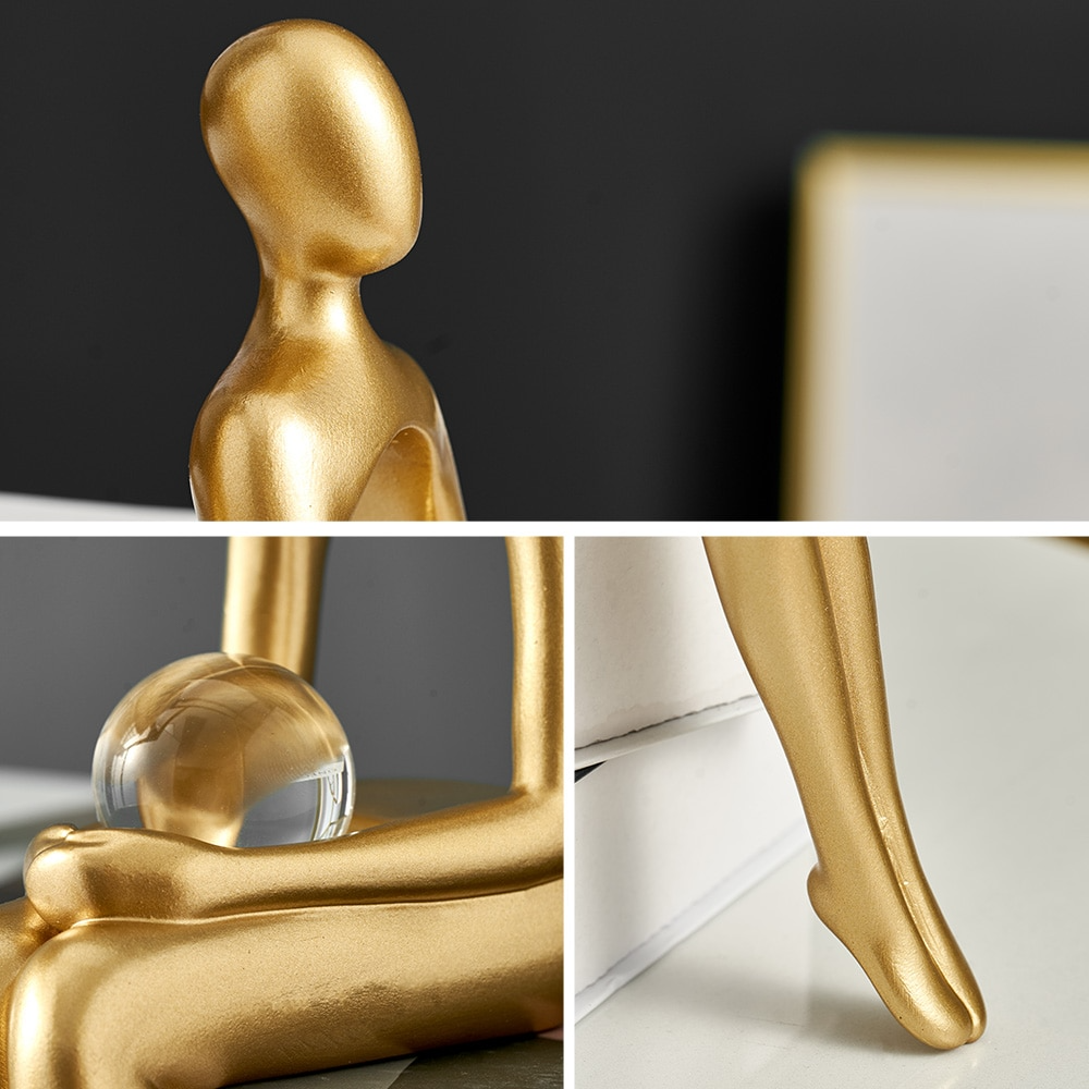 Zittend beeldje abstract figuur - foto 4