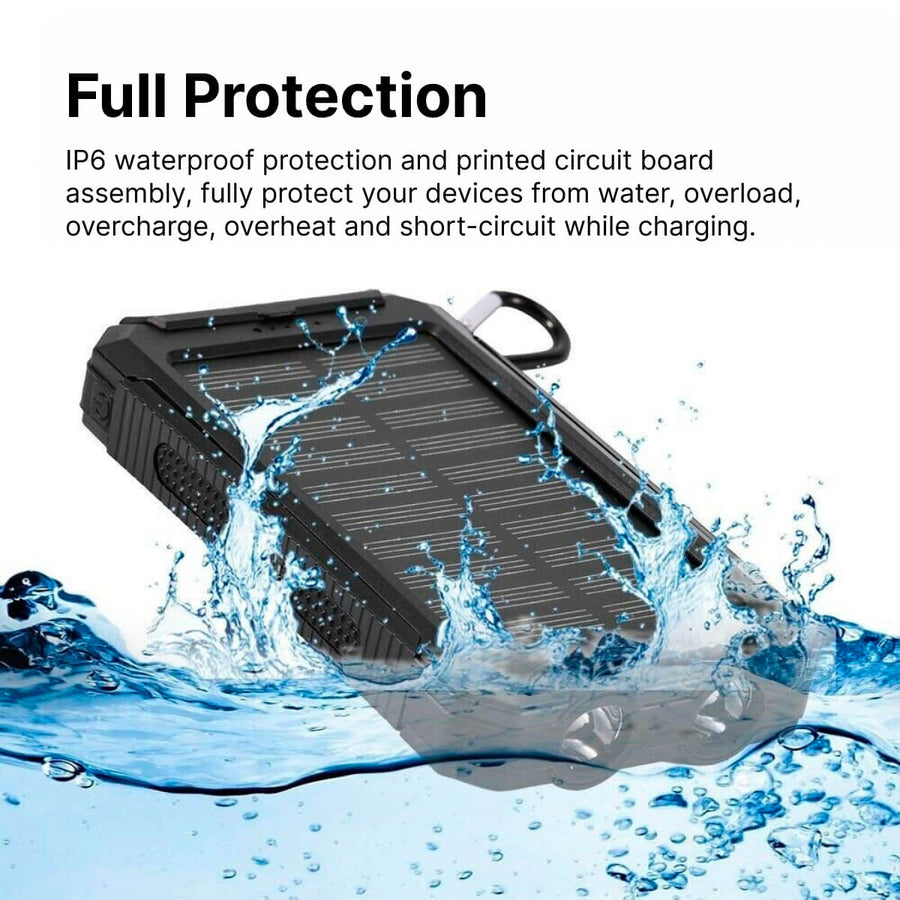 Solar powerbank 20000 mAh, spatwaterbestendig - foto 5