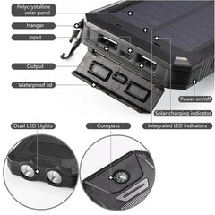 Solar powerbank 20000 mAh, spatwaterbestendig - foto 8