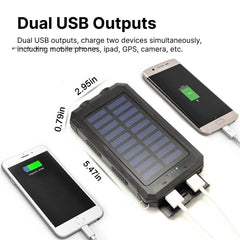 Solar powerbank 20000 mAh, spatwaterbestendig - foto 2
