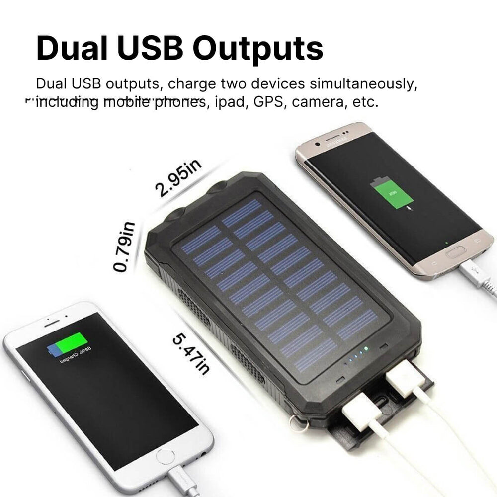Solar powerbank 20000 mAh, spatwaterbestendig - foto 2