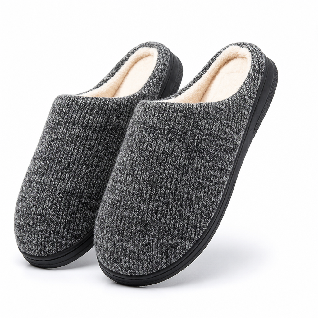 Strickschuhe mit Memory-Schaum und rutschfester Sohle für Herren