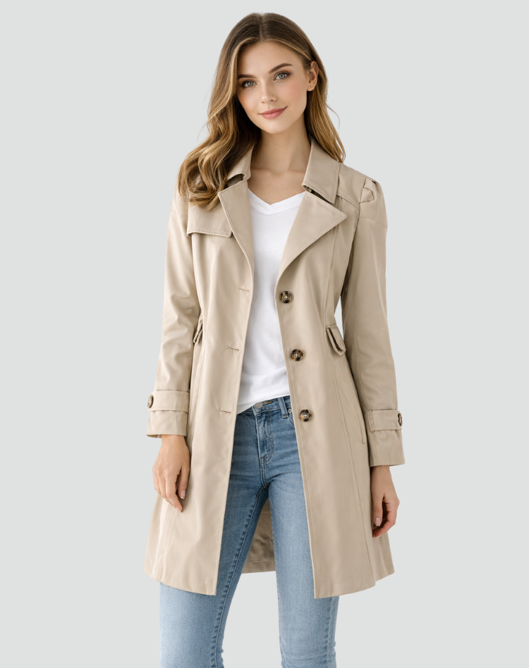 Lichte getailleerde trenchcoat voor dames