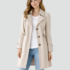 Lichte trenchcoat dames, getailleerd - foto 5
