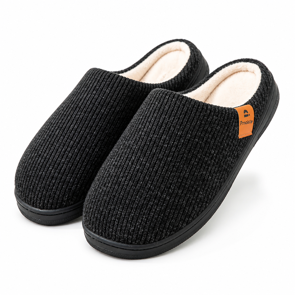 Strickschuhe mit Memory-Schaum und rutschfester Sohle für Herren