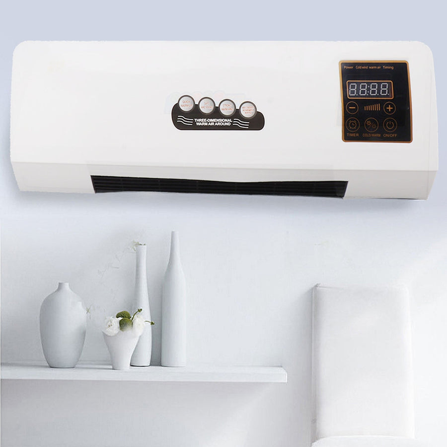 Wandairco met display aan de muur van een slaapkamer