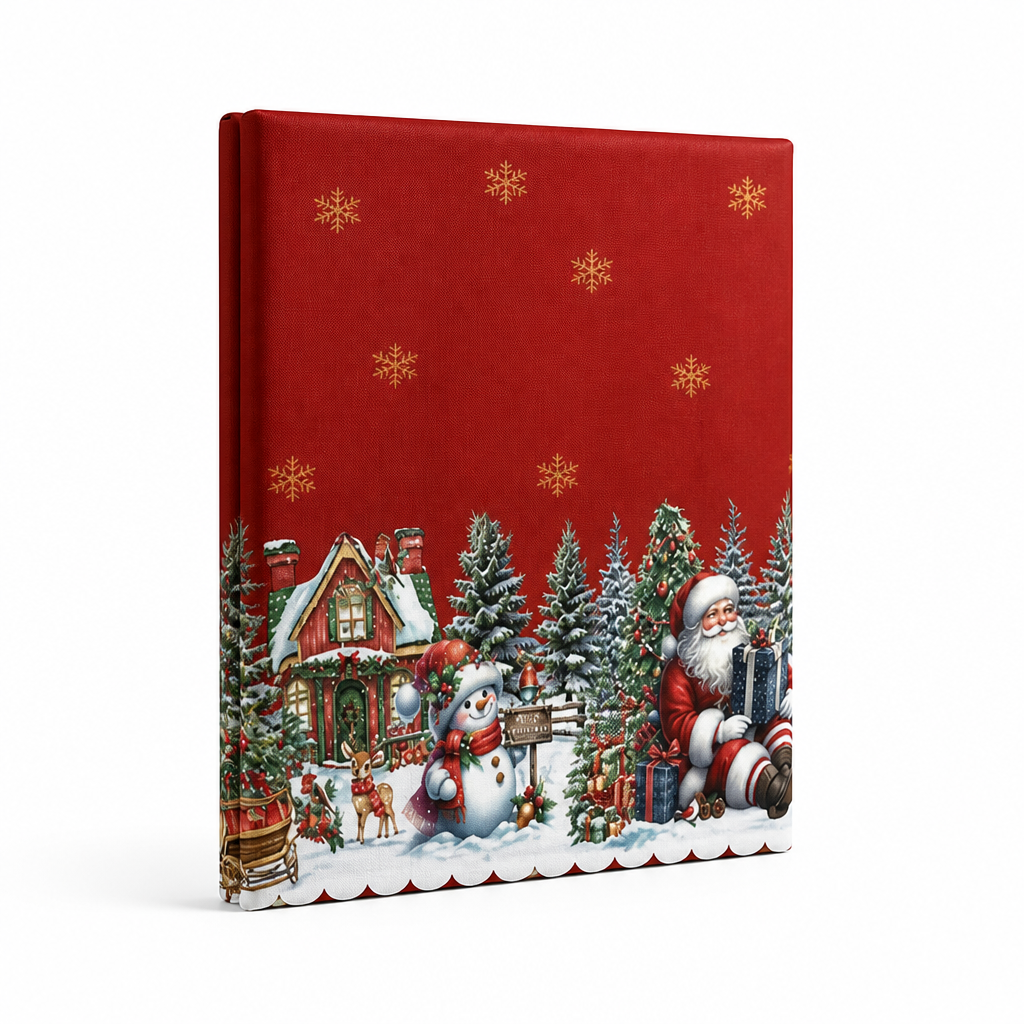 Feestelijk, machinaal geborduurd polyester tafelkleed (rond en rechthoekig)