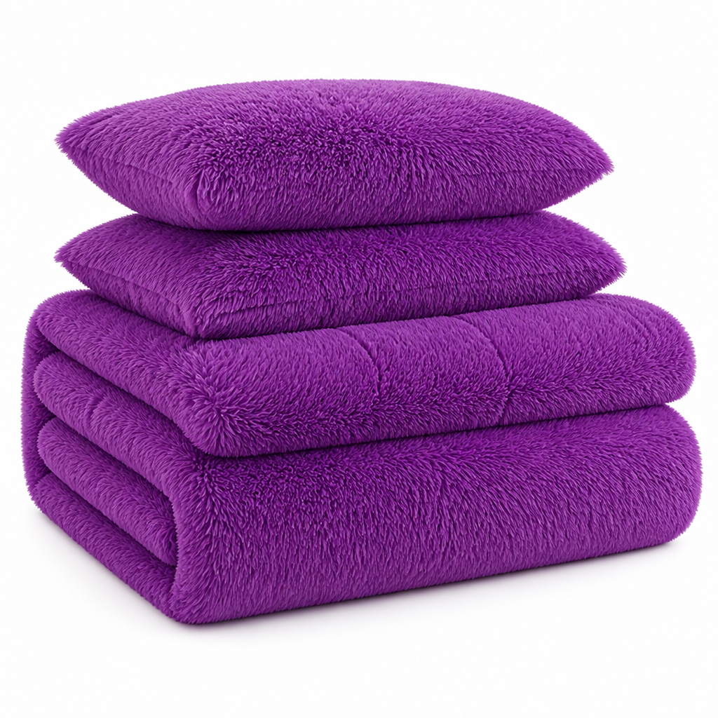 Zachte nerts-fleece beddengoedset (4-delig)