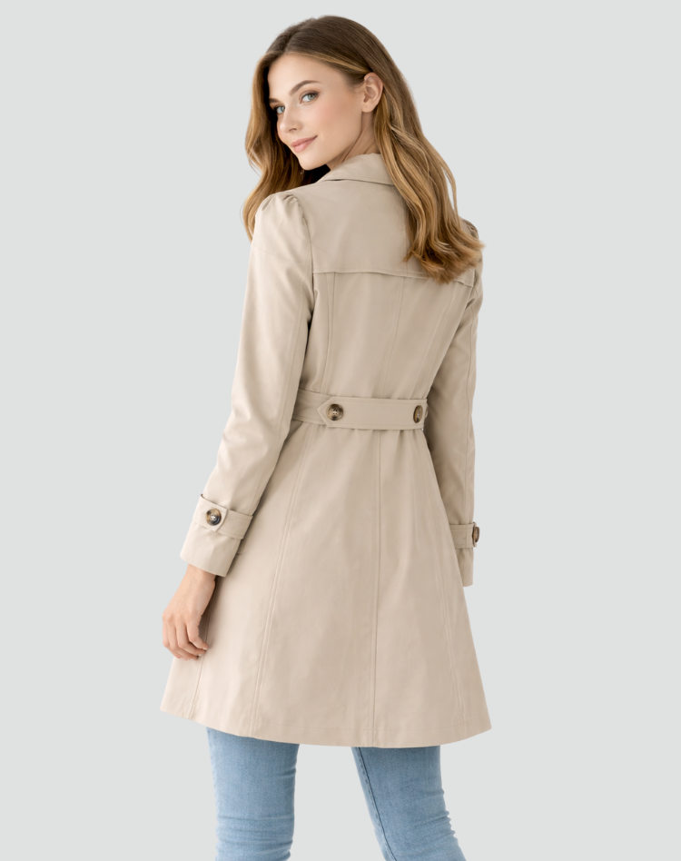 Lichte trenchcoat dames, getailleerd - foto 2