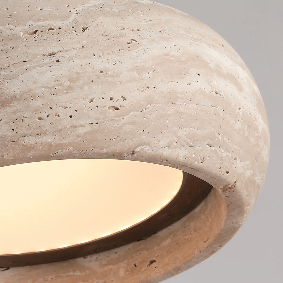 Travertijn hanglamp rond met LED, dimbaar - foto 13