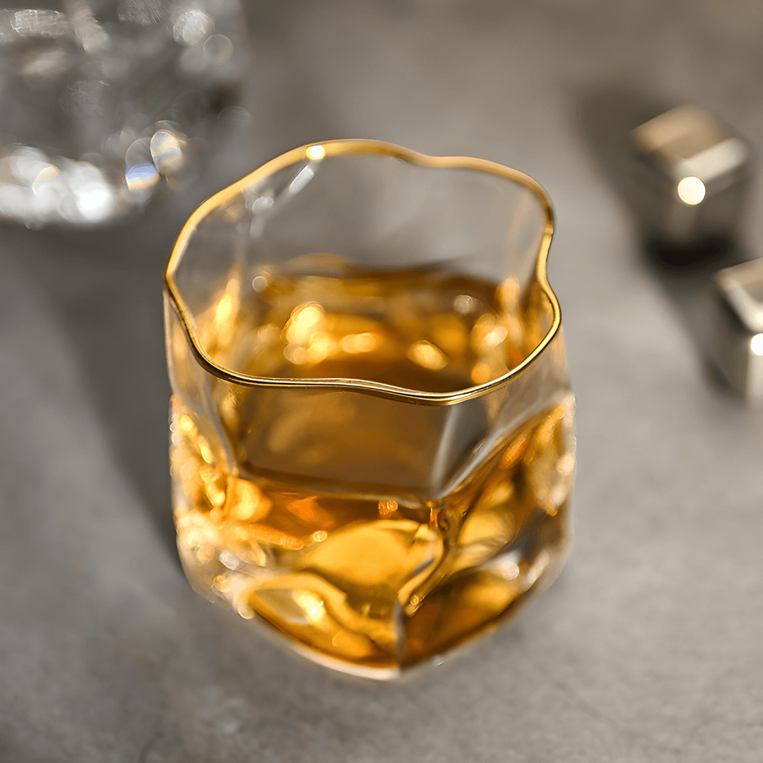 Kristallen whiskyglas met goudaccent - foto 10
