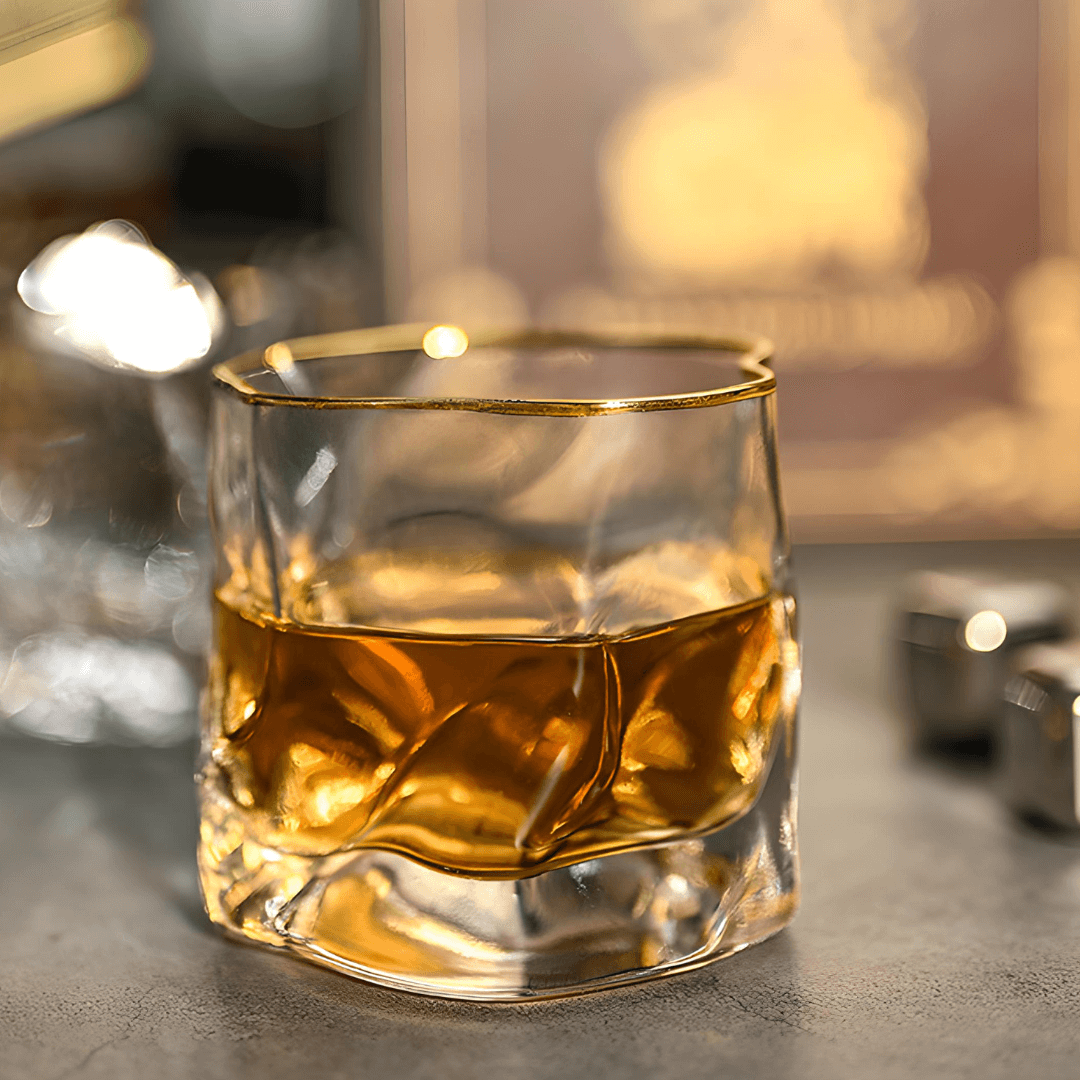 Kristallen whiskyglas met goudaccent - foto 9
