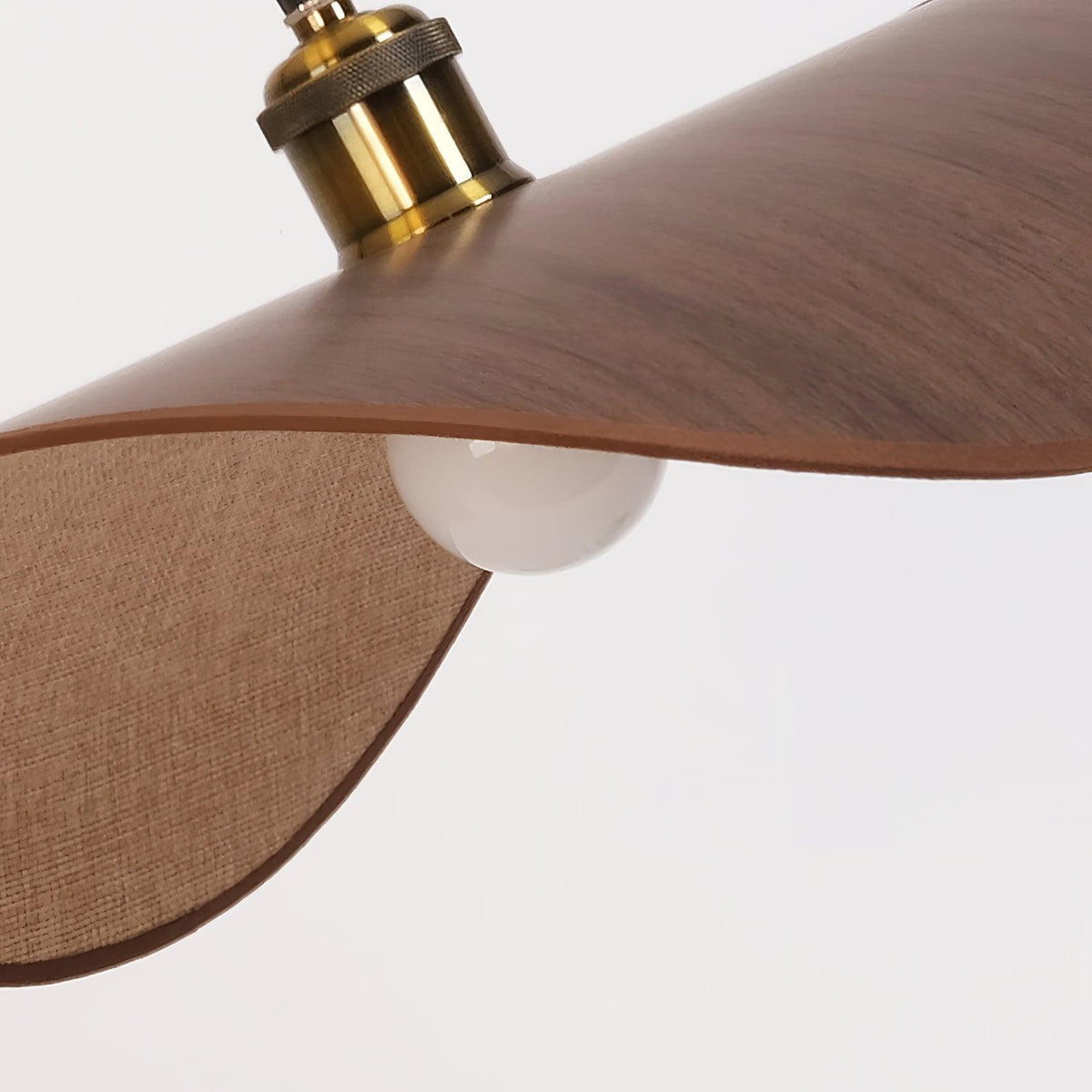 Hanglamp met linnen kap en hout - foto 7