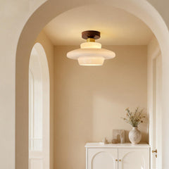 Plafondlamp van walnoothout en glas, Scandinavische stijl E27 - foto 17