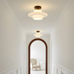 Plafondlamp van walnoothout en glas, Scandinavische stijl E27 - foto 18