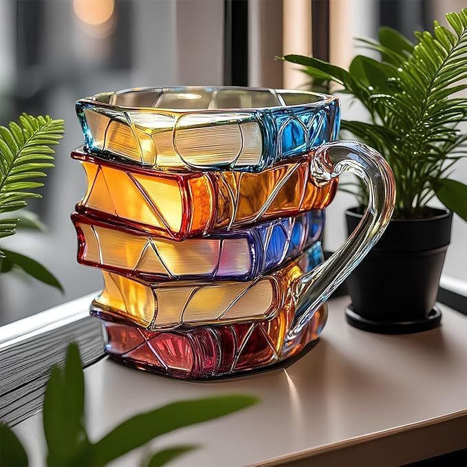 Koffiemok in boekenvorm, 3D beschilderd - foto 2