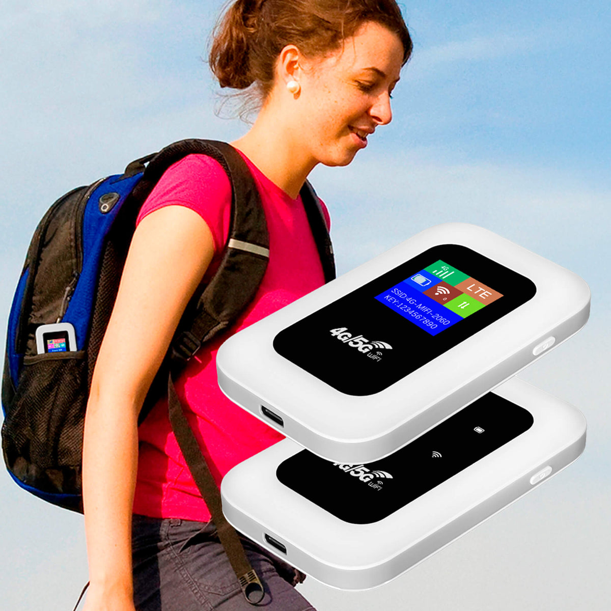 Draagbare mifi router met LED-display
