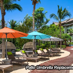 Vervangend parasoldoek op een tuinparasol