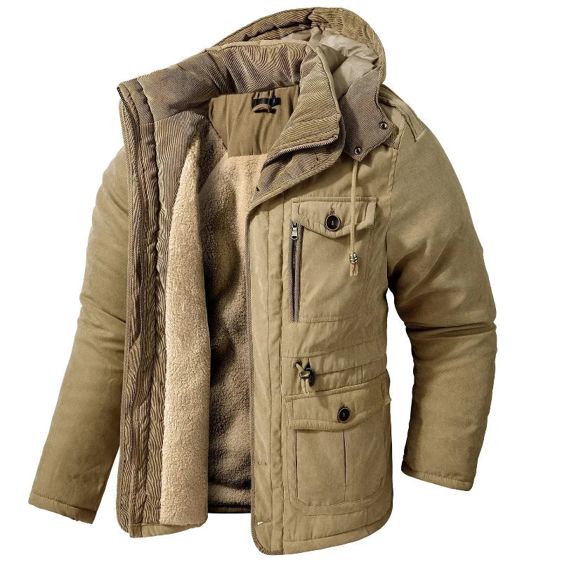 Unisex winterjas met capuchon en fleecevoering