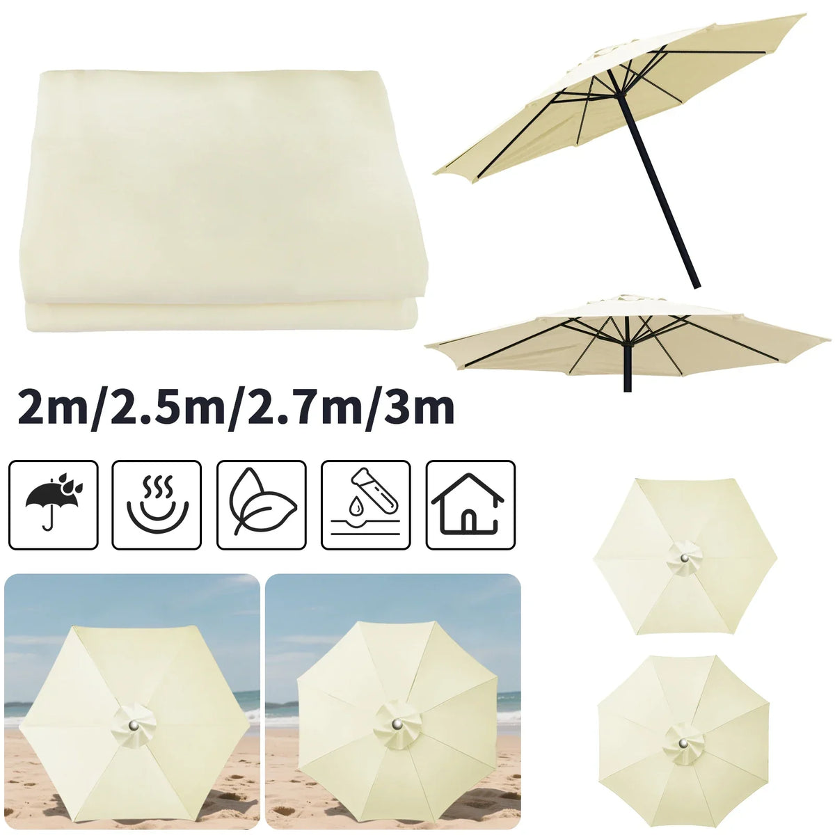 Vervangend parasoldoek waterdicht - foto 4