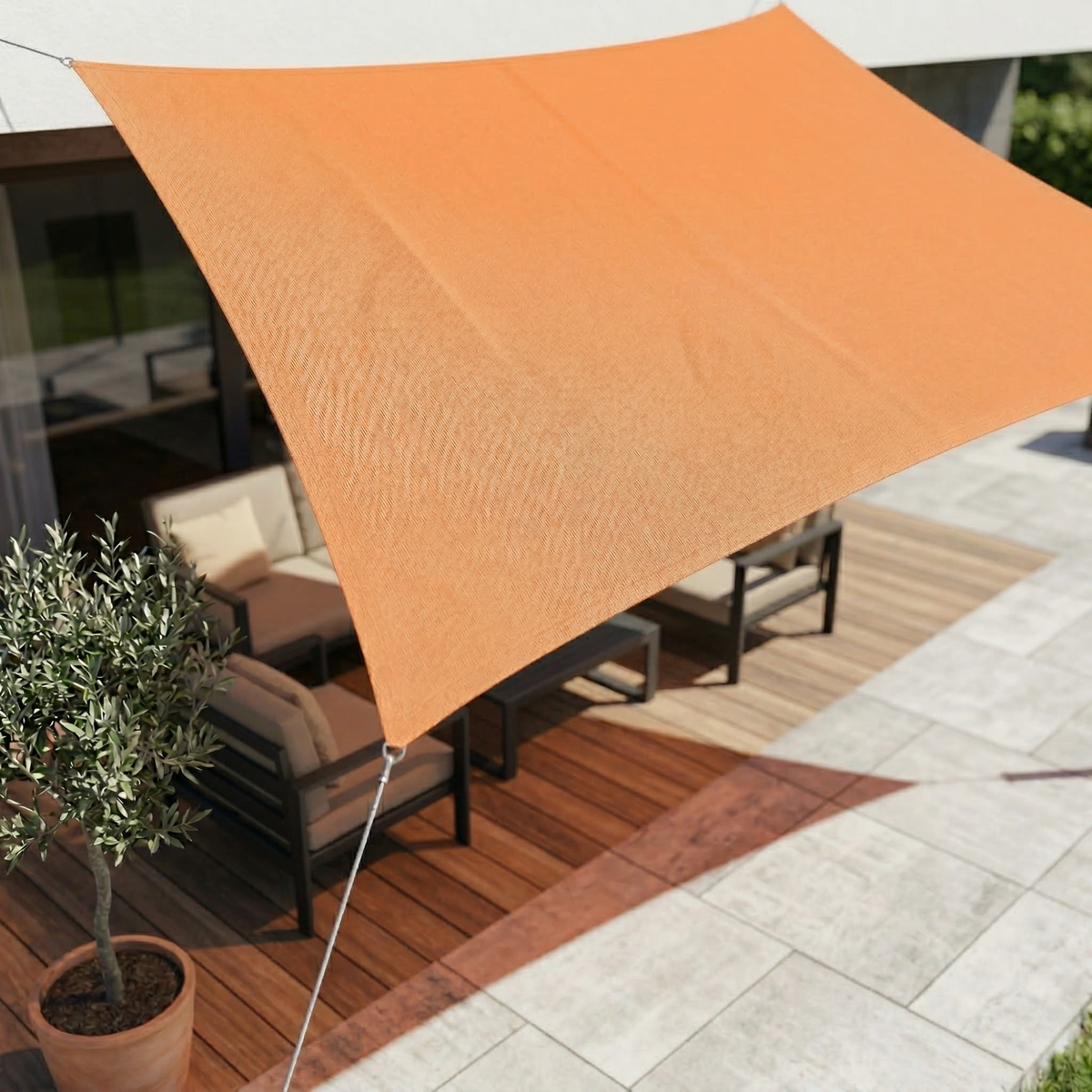 Schaduwdoek rechthoekig waterdicht en UV-werend voor terras en balkon - foto 12
