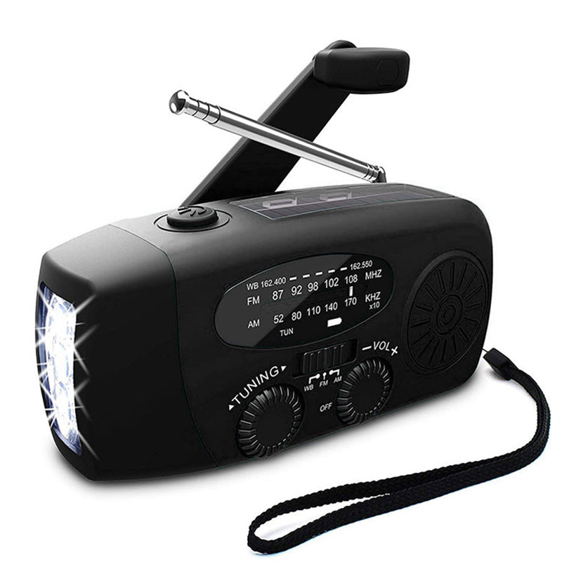 Noodradio met slinger, zonnepaneel, zaklamp en powerbank - foto 2