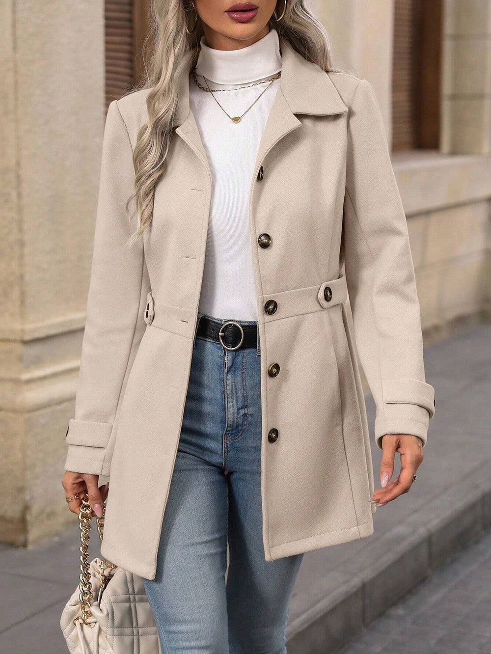 Trenchcoat dames met ceintuur - foto 4