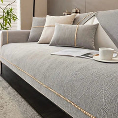Bankhoes in linnenlook met antislip - foto 10