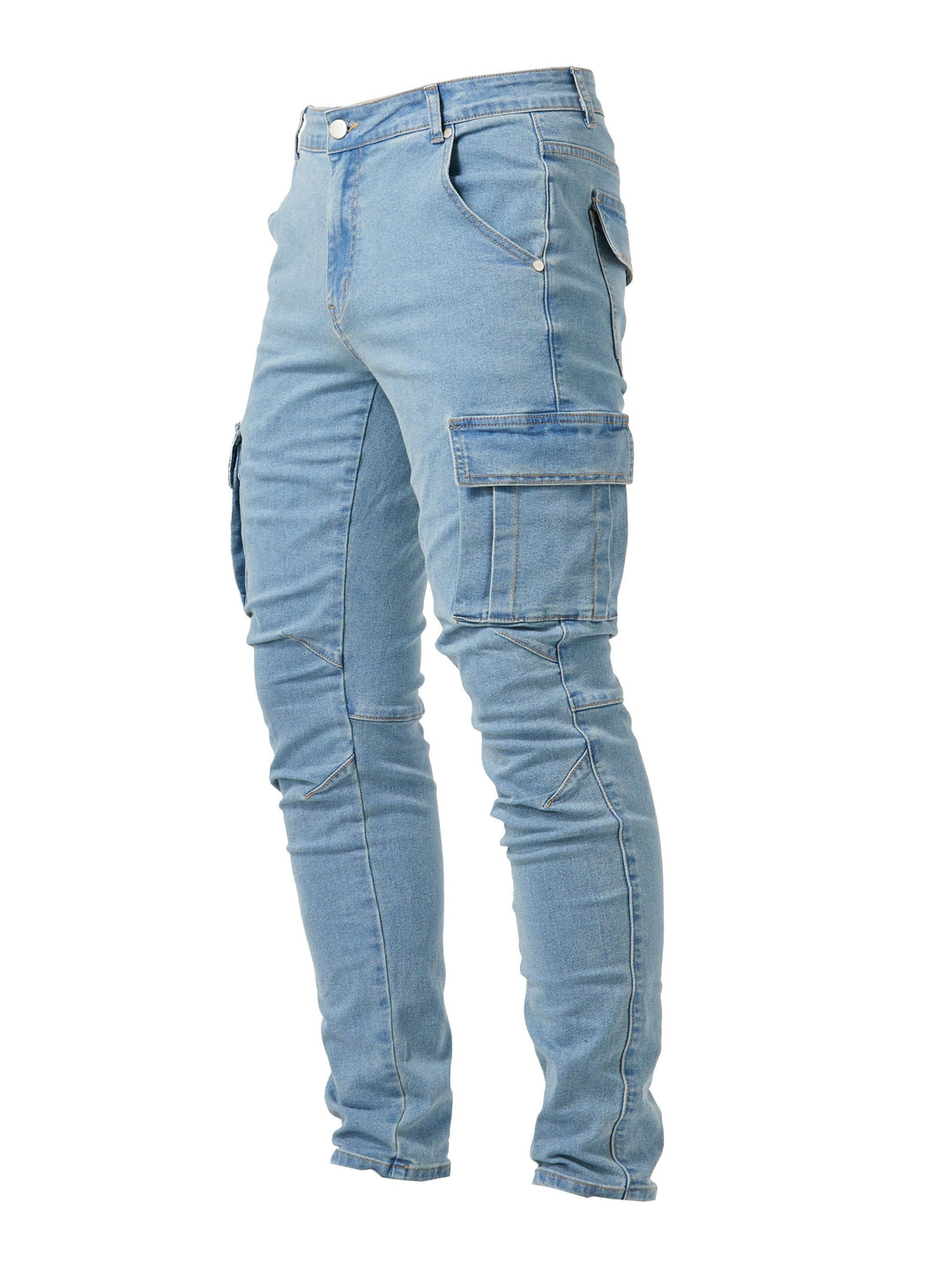 Heren cargo jeans in slim fit met zijzakken