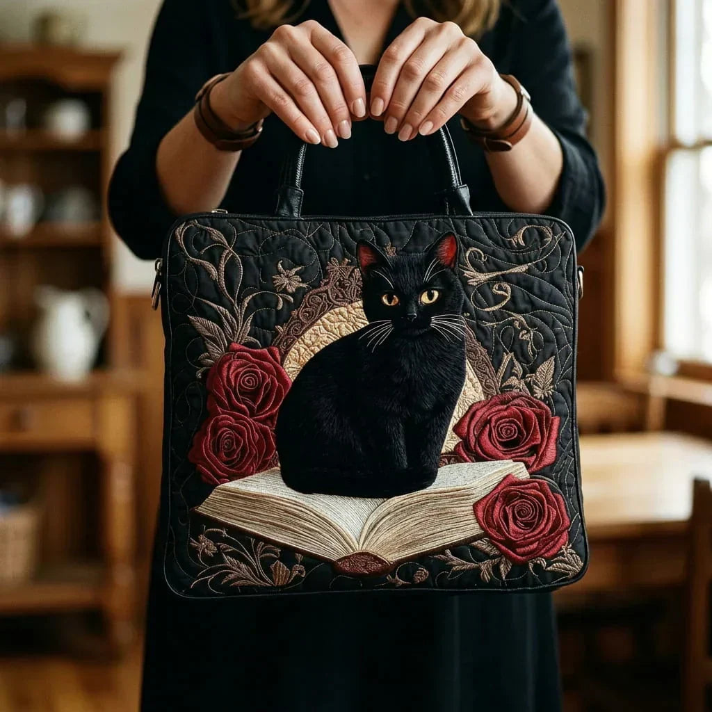Shopper zwarte kat op stapel boeken - foto 2