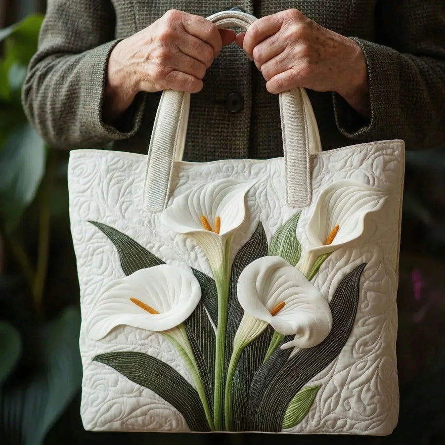 Shopper met witte aronskelken, gewatteerd - foto 2