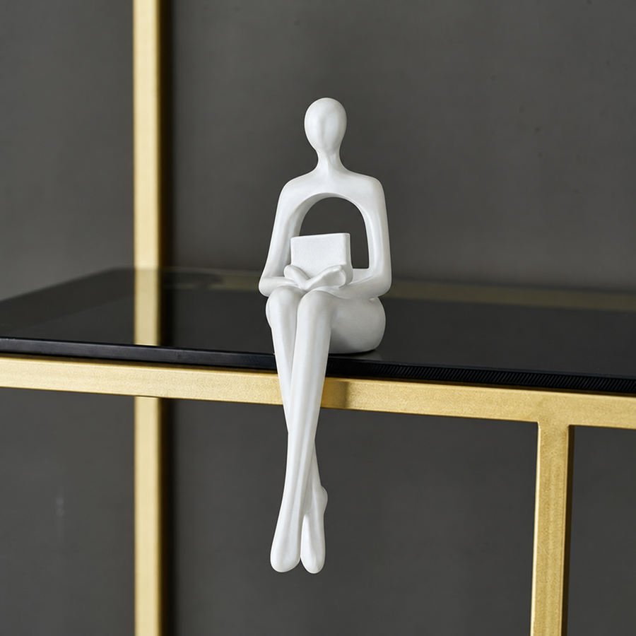 Zittend beeldje abstract figuur - foto 8