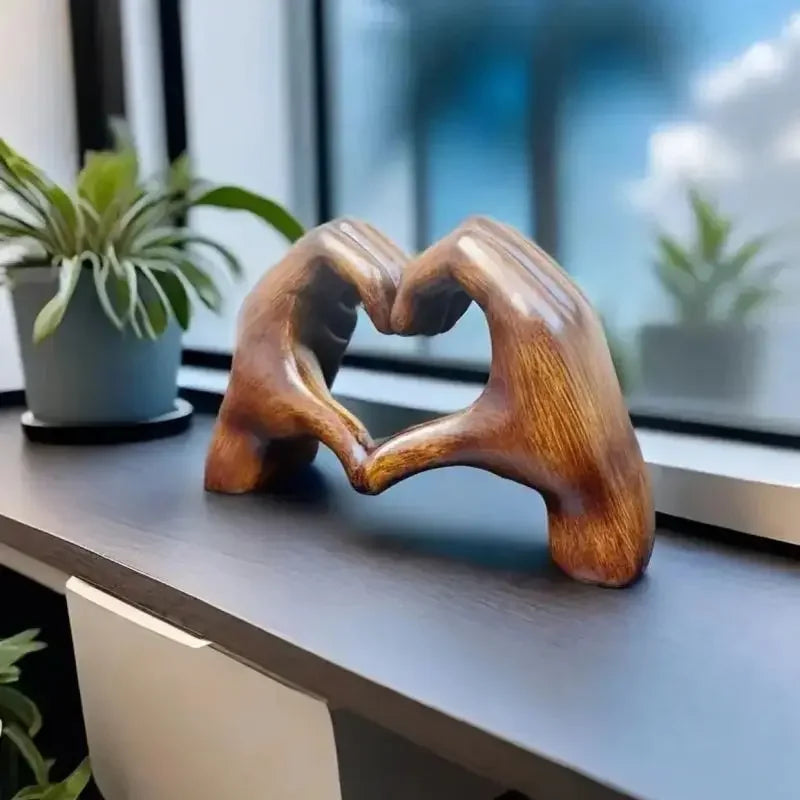 Houten hart decoratie, naturel - foto 2