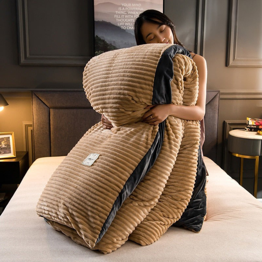 Fleece dekbedset dubbelzijdig met kussensloop - foto 4