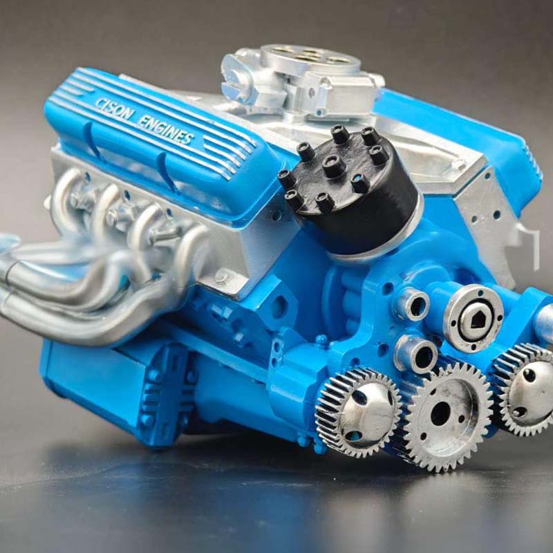 Bouwpakket V8 benzinemotor miniatuur, metalen modelmotor - foto 3